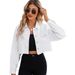 Women's Loose Fit Denim Jacket Fashionable Frayed Edges Short Ripped Style Casual_mkmklike.com