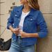 European and American foreign trade cross-border supply fashionable slim lapel denim jacket_mkmklike.com