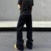 Women's Bootcut Black Flared Jeans - High Waist Straight Leg Denim Pants For Casual Wear, Stretchy Comfort Fit, Classic Vintage Style_mkmklike.com