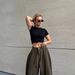 Vintage-Inspired Military Green High-Waisted Wide-Leg Jeans For Women & Men – Retro Streetwear With Distressed Wash & Relaxed Fit_mkmklike.com