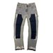 Men's Clothing Men's Denim Cargo Pants, European And American Fashion, Popular On Instagram Style, Stretch Patch Denim Layered Flared Pants 02_mkmklike.com