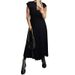 Women's clothing Fashion Round Neck Sleeveless Pleated Dress Women's Clothing_mkmklike.com