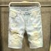Men's Clothing Sanli Dadi Summer Light Color Hole Denim Shorts Men's Loose Five Point Pants Men's Style Trendy Brand Split Pants_mkmklike.com