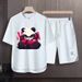 Men's Clothing 2024 Waffle Casual Summer Suit Men's Loose Teen Short sleeved T shirt Shorts Handsome Two piece Suit_mkmklike.com