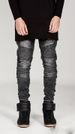 Fashion Brand Motorcycle Pants Pleated Slim Slim Elastic European And American Jeans_mkmklike.com