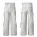 Men's Clothing Dirty And Old Retro Street Fashion High Street Loose Multi Pocket Decoration Personality Jeans Trousers_mkmklike.com