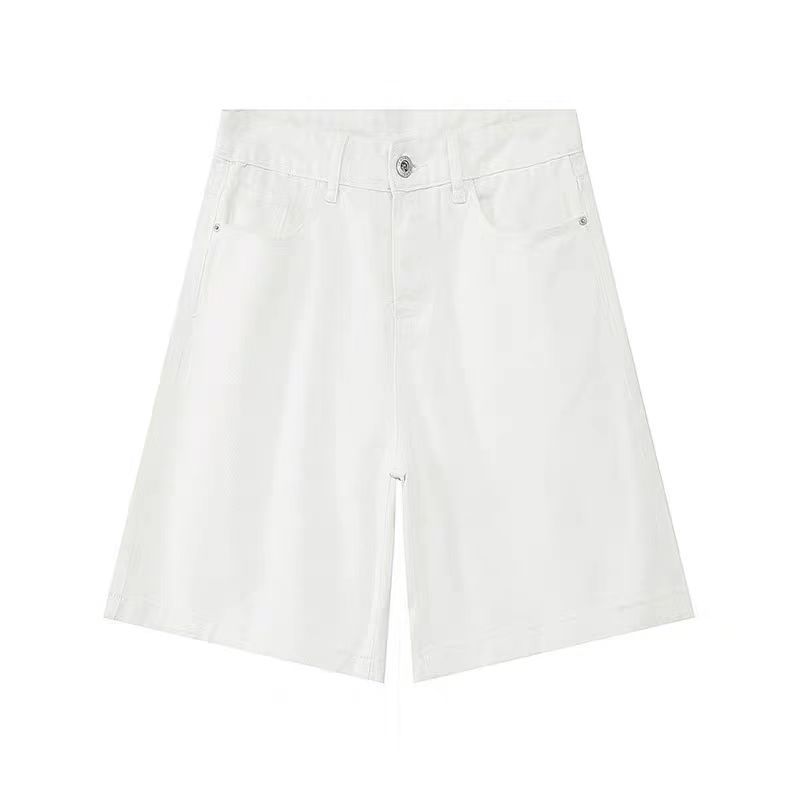 Men's Clothing Men's Loose Straight Denim Shorts Summer Retro Distressed Blue Versatile Hot Pants Trendy Brand_mkmklike.com