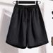 Denim Shorts Women's Summer New Thin Ice Silk Casual Five Point Large Size Loose Wide Leg High Waist Old A Line Pants_mkmklike.com