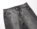Gradient Deconstructed Wide Leg Jeans Men Women Washed Heavy Duty Slightly Flared Blue Gray Mid Waist Long Pants_mkmklike.com