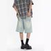 Men's Clothing High Street Loose Straight Leg Wide Leg Casual Five Point Denim Shorts For Men Summer Style_mkmklike.com