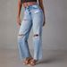 Women's High-Waisted Straight Leg Jeans – Distressed Ripped Denim Pants With Vintage Washed Blue (S/M/L/XL/2XL)_mkmklike.com