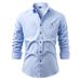 New Cross-border American Retro Denim Shirt Men's Pure Cotton Double Pocket Men's Shirt Tooling Style Long-sleeved Shirt Men's_mkmklike.com