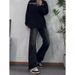 BOY Black Flared Jeans For Men Spring Summer Autumn Loose Straight Leg Cool High-End American High Street Trend Long Pants_mkmklike.com