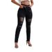 Women's Clothing Fashion Denim Small Feet Ripped Long Sexy High Waist Black Jeans_mkmklike.com