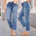 Women's Mid-Rise Stretch Denim Jeans – Comfortable Straight-Leg Ripped Pants For Casual & Daily Wear_mkmklike.com
