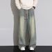 American Retro Washed Jeans Men's Spring And Autumn New Straight Casual Trousers Loose And Versatile Wide-leg Trousers_mkmklike.com
