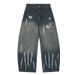 Graffiti Heart Letter Washed Vintage Jeans For Women 2025 Autumn Loose Versatile Wide-Leg Pants_mkmklike.com