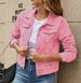 Women's Denim Jackets Fashion Female Casual Long Sleeve Lapel Solid Button Down Chest Pocket Slim Jean Jacket Fall Winter Coat_mkmklike.com