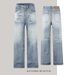 Men's Clothing Lightning Washed Jeans Men's And Women's Messy Cat Whiskers Slightly Wide Leg Neutral Style Trousers Straight Loose_mkmklike.com