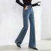 High-Waisted Stretch Flare Jeans For Women - 4-Way Elastic Bootcut Denim Pants (Long, Slim Fit, Korean Style)_mkmklike.com