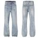 Men's Clothing Vintage Washed Blue Straight-Leg Jeans – Unisex Relaxed Fit With Subtle Flare & Button Fly | 65% Cotton Blend For Clean Aesthetic_mkmklike.com