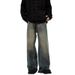 Men's American Retro High Street Loose Straight Leg Jeans Trendy Cleanfit Wide Leg Trousers For Spring Floor Length_mkmklike.com
