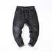 Men's Loose Fit Vintage Washed Denim Jeans – Streetwear Style High Waist Straight-Leg Pants (82.9% Cotton, Stone-Washed, Distressed Details)_mkmklike.com