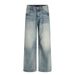 America Style Distressed Frayed Deim Straight Log Puk Street Fashio Gradiet Washed Loose Wide-Leg Dad Pats For_mkmklike.com