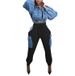 Women's Clothing casual pants women's street style denim large pocket high waist overalls_mkmklike.com