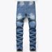 Suitable For All Seasons Ripped Straight Leg Plus Size For Men Autumn Men's Jeans_mkmklike.com