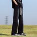 Spring/Summer New Men's American High Street Micro Horn Jeans Loose Water Washable Versatile Elastic Waist Rubber Pants_mkmklike.com