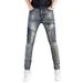 New Export In-Stock Patchwork Jeans For Men Trendy Brand Embroidered Slim Fit Casual Versatile Stretch Pants_mkmklike.com