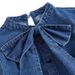 K Women's Sweet And Trendy Bow Tie Waist Slimming Denim Dress_mkmklike.com