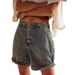 Women's Clothing Women's Denim Shorts New Summer Temperament Hot Girl High Waist Button Casual Pants_mkmklike.com
