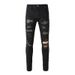 Men's Clothing Casual Versatile Ripped Hot Diamond Skinny Jeans Men's Black Skinny Pants 8565_mkmklike.com