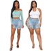 Women's Clothing Fashion Slim Versatile Washed Hole Stretch Denim Shorts_mkmklike.com