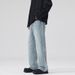 LKTM Men's Retro Cleanfit Loose Straight Leg Jeans Wide Leg Versatile Casual Trousers Wear Archer0603_mkmklike.com