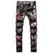 Men's Jeans With Personalized Leopard Print, Painted Printing & Graffiti - Slim-Fit Stylish Long Pants_mkmklike.com