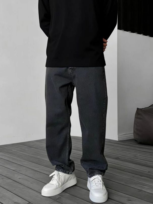 Men's Classic Black Denim Jeans American Style Stretch Casual Cool Versatile Simple Stylish_mkmklike.com