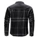 Pulse European American Plus Size Spring And Autumn Plaid Denim Long Sleeve Shirt For Men Youth Casual Loose Workwear_mkmklike.com
