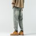 Jeans Men's Trousers Elastic Small Feet Retro Washed Scratch Craft Middle Waist Retro Blue_mkmklike.com