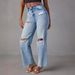 Women's High-Waisted Straight Leg Jeans – Distressed Ripped Denim Pants With Vintage Washed Blue (S/M/L/XL/2XL)_mkmklike.com