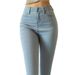 Light Blue High-Waisted Stretchy Denim Jeans For Women Slim Fit Hip Hugging Pencil Leg Pants That Make Legs Look Longer_mkmklike.com