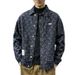 Retro Workwear Denim Jacket Men's Full Print Trendy Brand Lapel High Street Casual Jacket_mkmklike.com