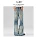 Men's Clothing Spring And Summer Gradient High Street Neutral Wide Leg Loose Baggy Jeans Flared Jeans For Men And Women_mkmklike.com