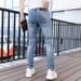 Trendy Brand Bear Embroidered Jeans Men's Summer Thin New Trend Embroidered Slim-fitting Small Feet Long Pants_mkmklike.com
