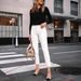 Women's Clothing Simple Stretch White Trousers Women's Slim Fit Stretch White Jeans - High Waist Straight Leg Trousers For Casual & Business Wear_mkmklike.com