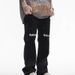 Men's Clothing High Street Style Heavy Washing Old Ink Splash Color Deconstruction Bell Bottom Pants Sub Trend Personality Niche Stacked Jeans_mkmklike.com
