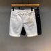 Men's Classic Denim Shorts Black And White Summer Stretch 5 Inch Mid-Thigh Streetwear Essential Sizes 28 to 36_mkmklike.com