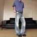 Men's Clothing Men's Vintage Washed Straight Leg Jeans With Cat Whisker Distressed Details - Relaxed Fit, Classic Cleanfit Style_mkmklike.com